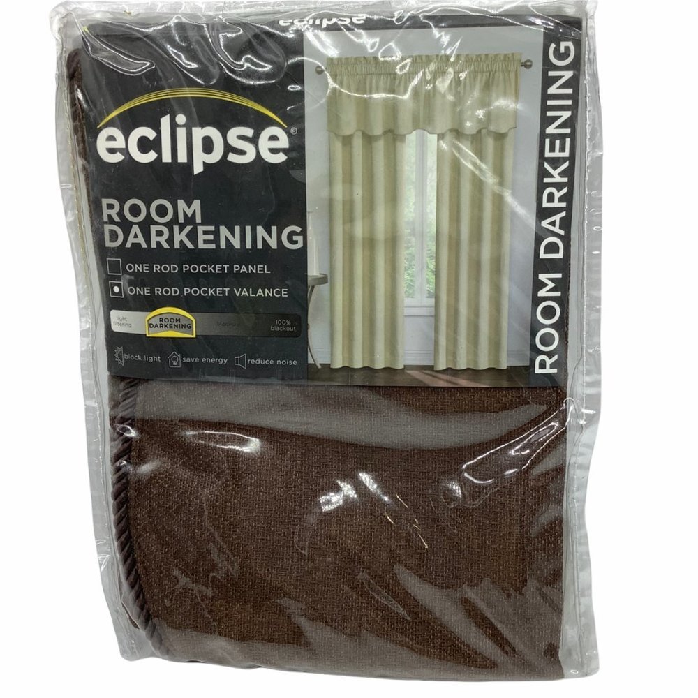 eclipse valance‎ room darkening NEW one rod pocket